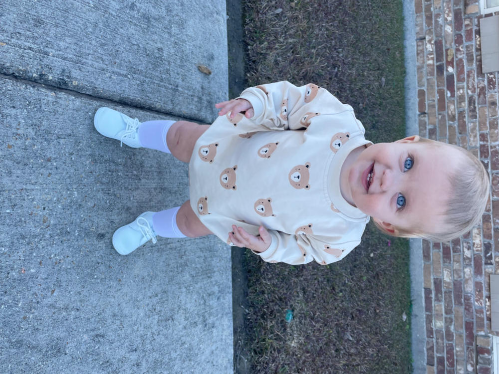 Crewneck Bubble Romper - Teddy - Natural - QM - FINAL SALE - Customer Photo From Anonymous