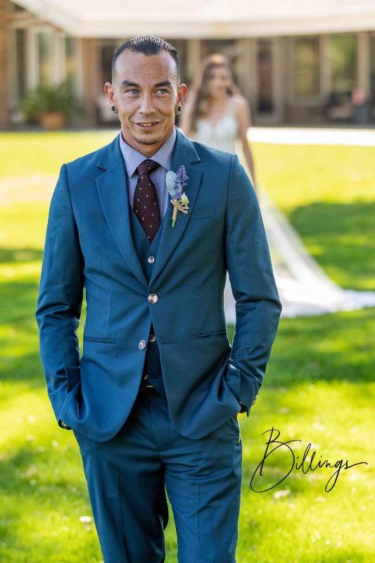 Astor Prussian Teal Twill Suit - Customer Photo From Robert p.