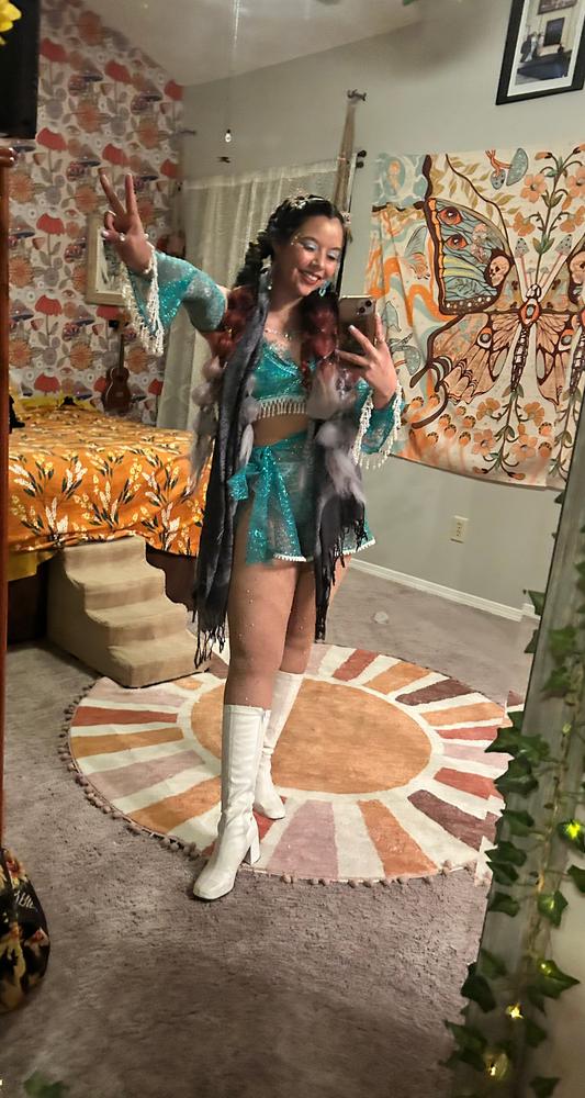 Zigzag Micro Sequins Starlight On Stretch Mesh - Customer Photo From Lilian Pereyra