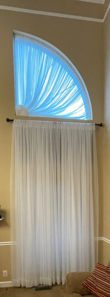 Sheer Voile Rod Pocket Curtains (All Colors Available) - White - Customer Photo From Holly Couch