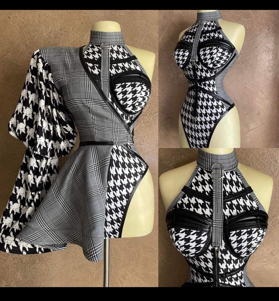 Black Houndstooth Print DTY Brushed (10-4) - Customer Photo From Rahsaan Edwards