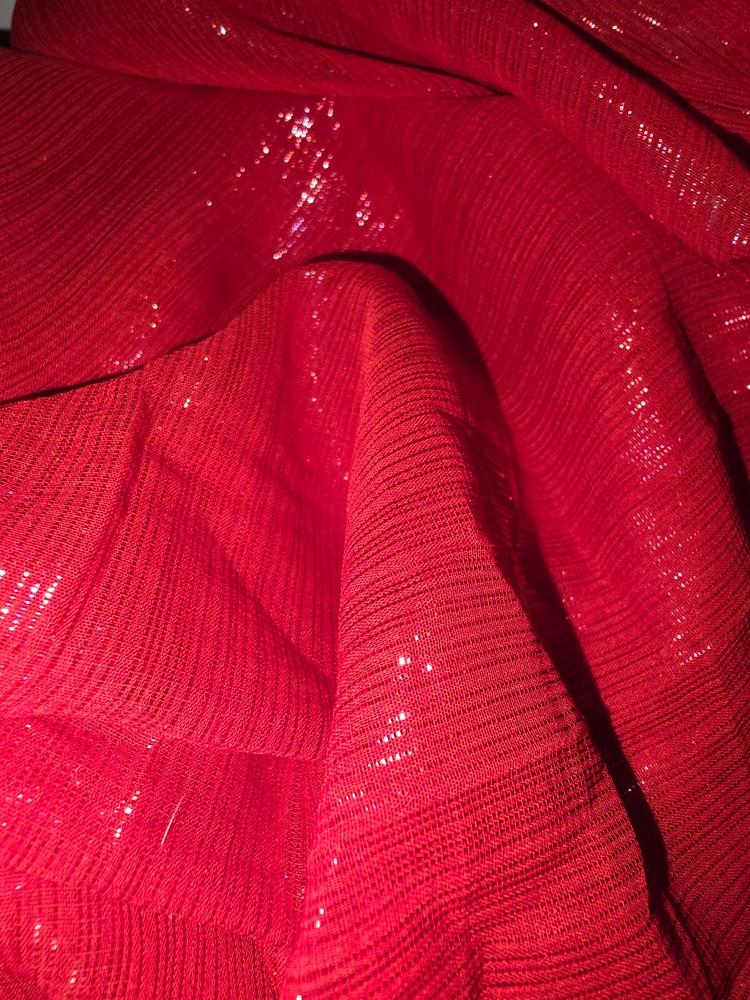 Zari Metallic Chiffon Jacquard Fabric By The Yard