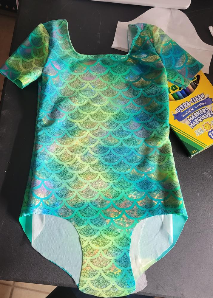 Mermaid Scale Hologram Tricot Foil Fabric - Customer Photo From Liesl English