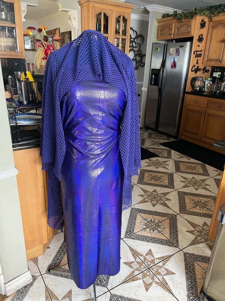 Snake Scale Hologram Tricot Foil Fabric - Customer Photo From Catherine Ford