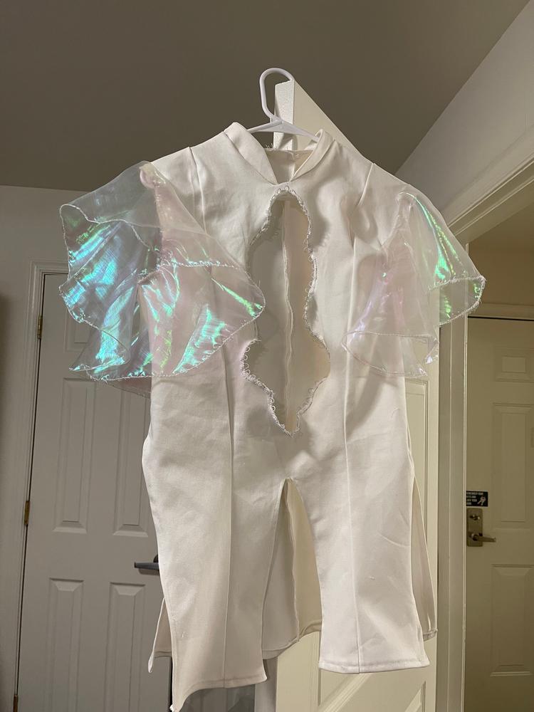 Iridescent Pearl Organza Fabric - Sheer White Nylon 59/60 By The Yard 
