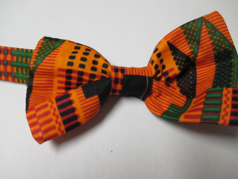 Unbranded Men's Kente African Print Necktie & Pocket Square Set – 100% Cotton, Slim Fit, Multicolor