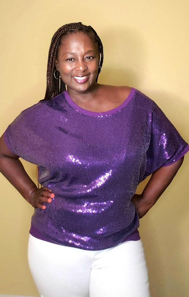 All-Over Micro Sequins Starlight on Stretch Mesh - Customer Photo From Susan Polain