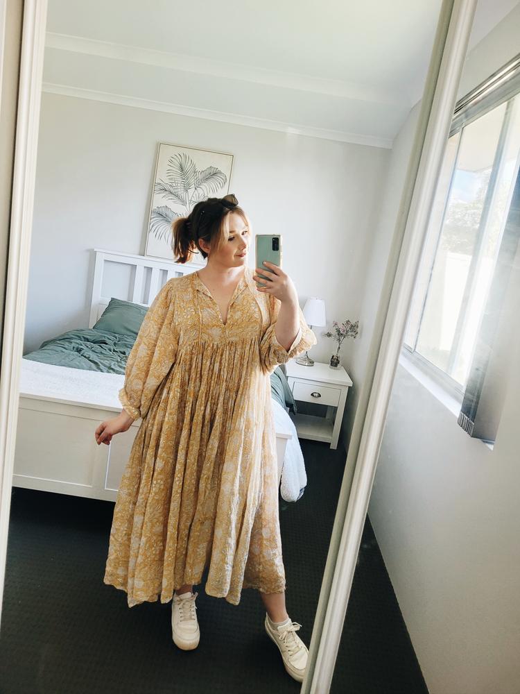 Kyra Midi Dress ~ Cumin - Customer Photo From Courtney Ingvarson