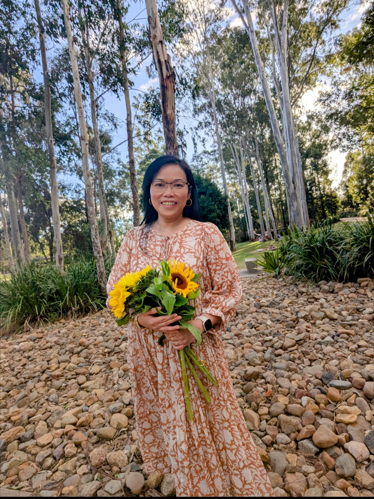 Kyra Midi Dress ~ Caramel - Customer Photo From Anna SD