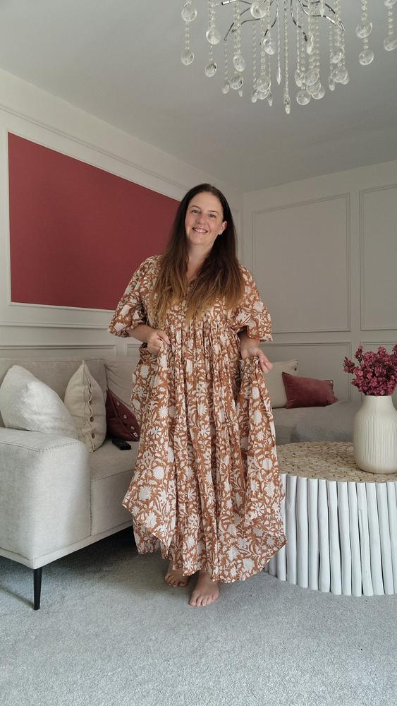 Kyra Midi Dress ~ Caramel - Customer Photo From Toni Rosser 