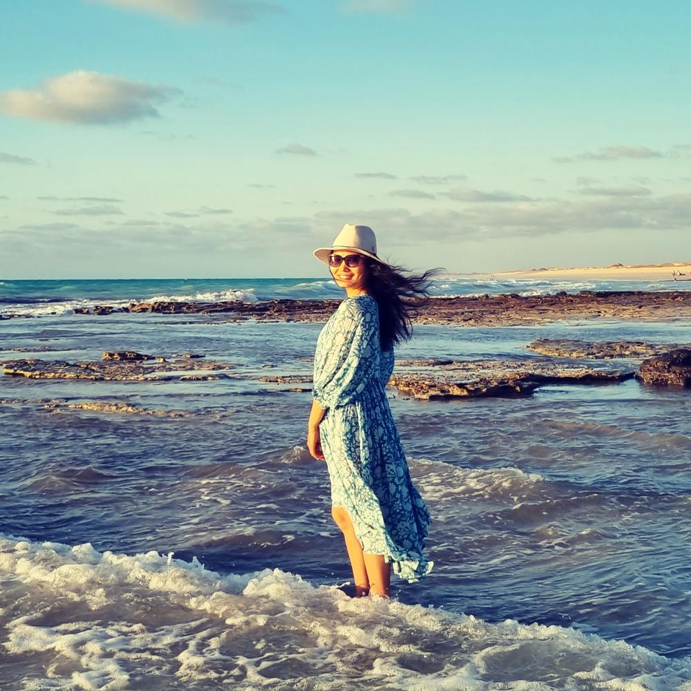 Kyra Midi Dress ~ Ocean Blue - Customer Photo From Nandia 