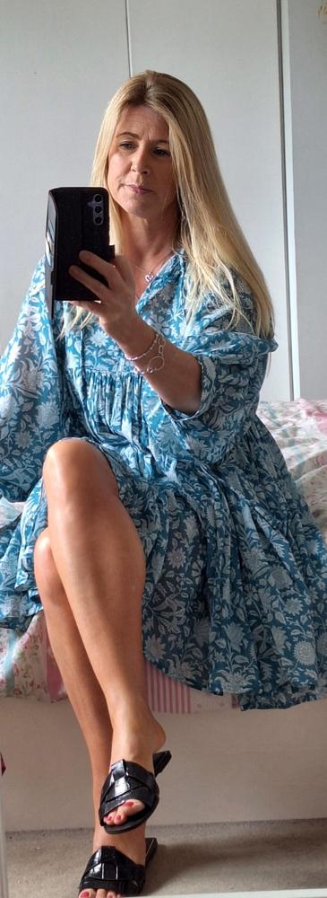 Kyra Mini Dress ~ Ocean Blue - Customer Photo From Sarah Wooding
