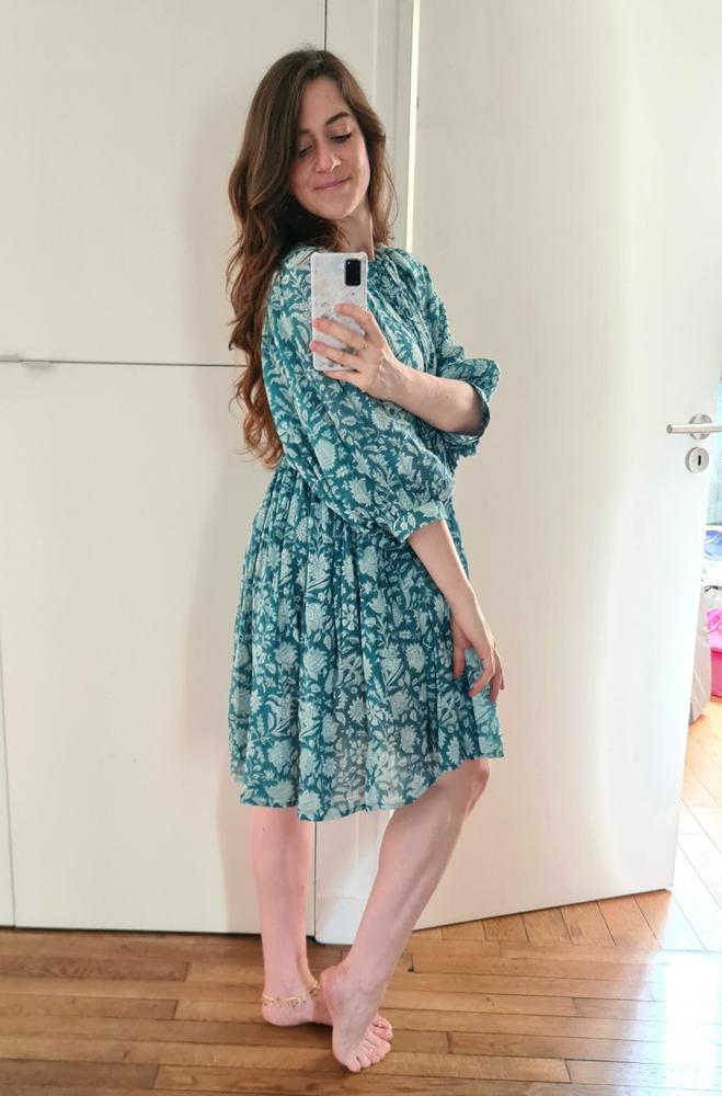 Kyra Mini Dress ~ Ocean Blue - Customer Photo From Pauline Testard 