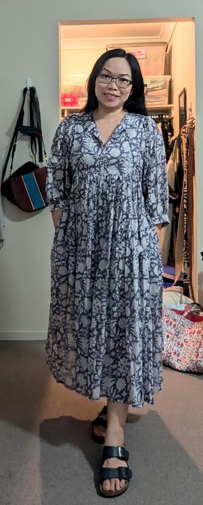 Kyra Midi Dress ~ Blue Iris - Customer Photo From ANNA DOMINGO