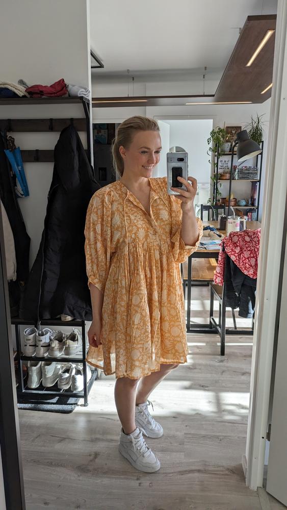 Kyra Mini Dress ~ Tangerine - Customer Photo From Elise Aabakken