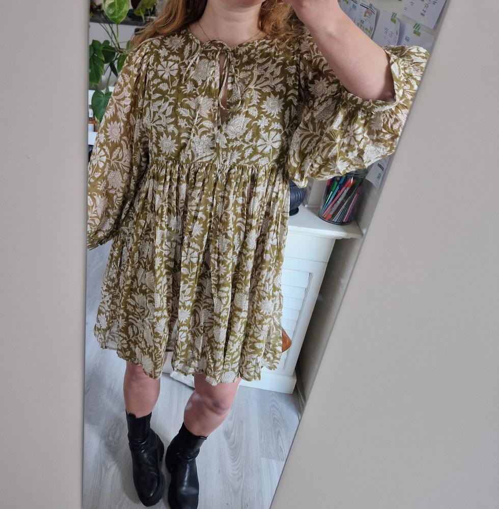 Kyra Mini Dress ~ Olive - Customer Photo From Bente