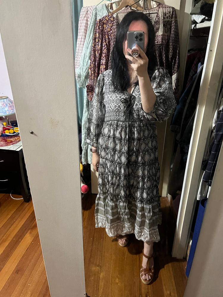 Jasmine Midi Dress ~ Charcoal - Customer Photo From Jacqueline 