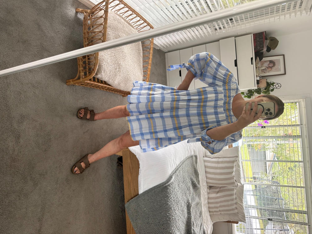 Freya Dress ~ Periwinkle Blue Plaid - Customer Photo From Bianca McVay