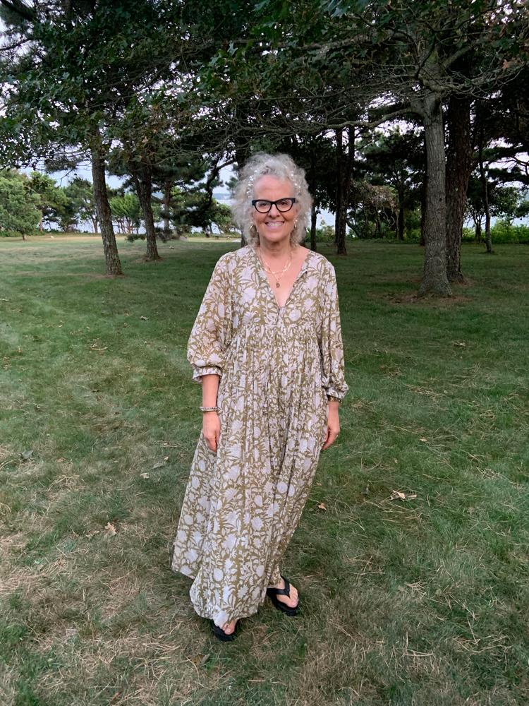 Kyra Maxi Dress ~ Olive - Customer Photo From Anne M