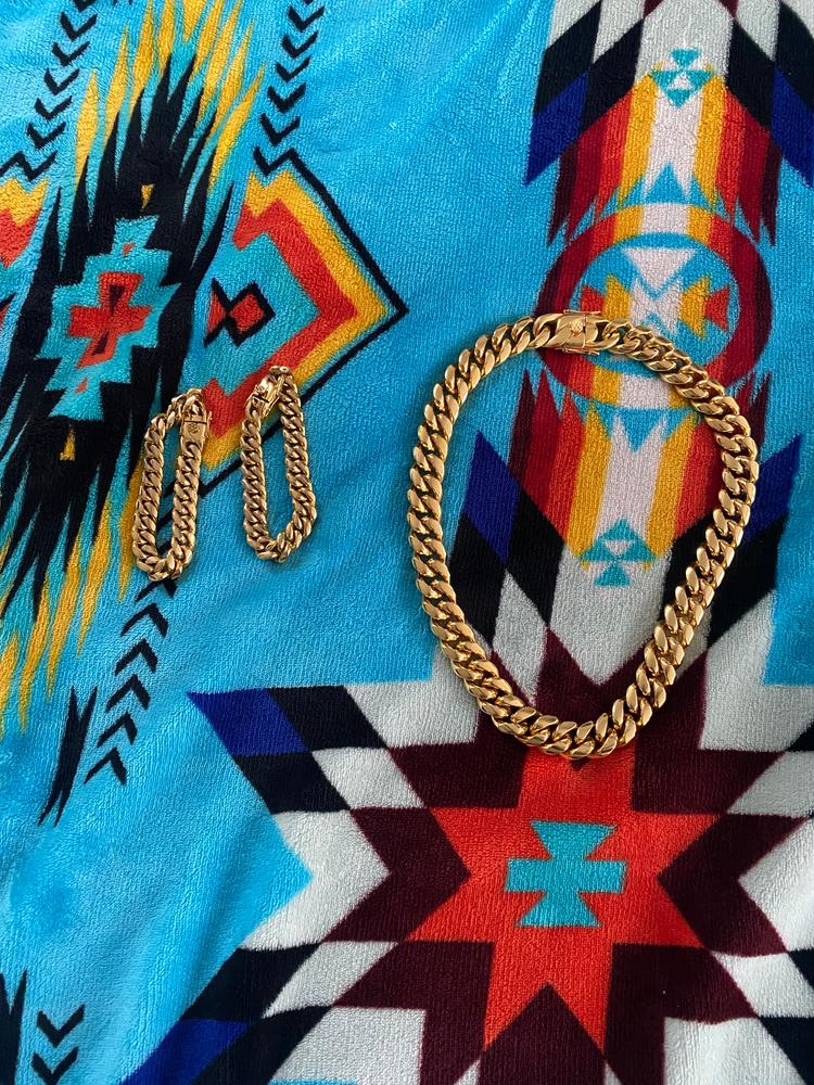 Miami Cuban Link Choker (18mm) in Yellow Gold-Plated - Customer Photo From Jabree B.