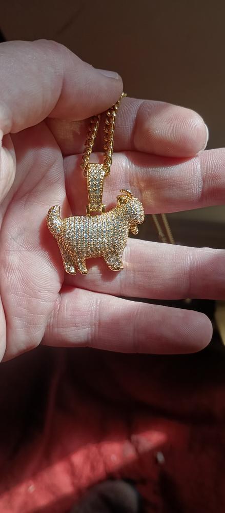 Iced 29mm Goat Iced Necklace - Customer Photo From Dolan W.