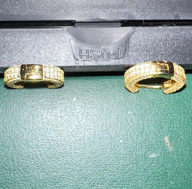 NEW ARRIVAL! 18K Gold-Plated Hip Hop AAA CZ Earring - Customer Photo From Melissa K.