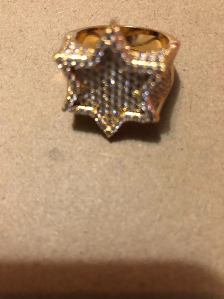 18K Gold-Plated Micro-inlay AAA CZ  Hexagon Franklin Ring - Customer Photo From orlanda shaw