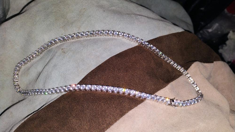 5mm  18K Gold-Plated Iced AAA CZ BlingBling Tennis Chain Single Row - Customer Photo From Johniece O.