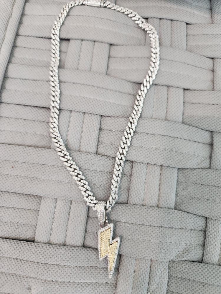 18K Gold-Plated CZ Iced Lightning Necklace - Customer Photo From Tammy V.