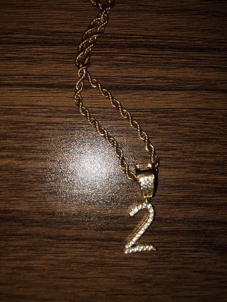 Gold-Plated AAA CZ  Digital Splice  Pendant (With Chain) - Customer Photo From Josiah V.