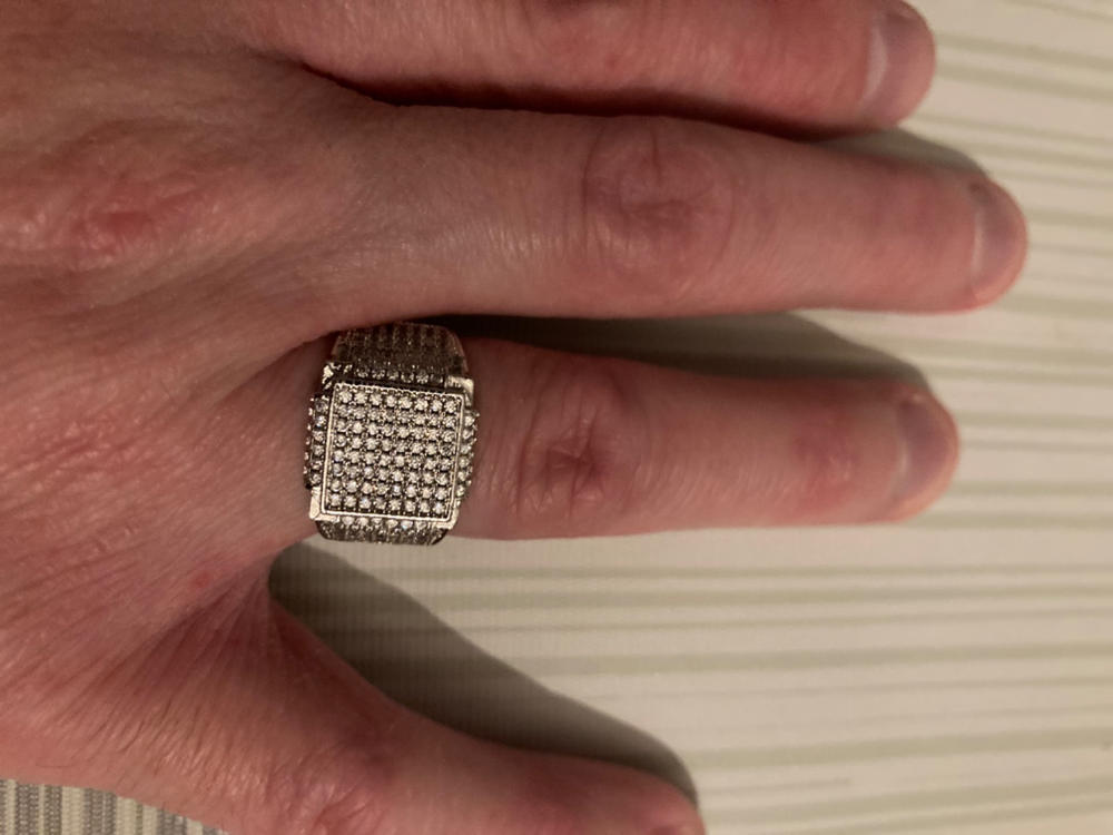 18k White & Yellow Gold-Plated CZ Hip Hop Ring - Customer Photo From Kevin L.