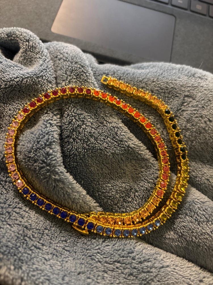Donkey Rope Gold Donkey Rope Chain | Gold Dookie Rope | 4mm Colorful Iced Dookie Rope ...