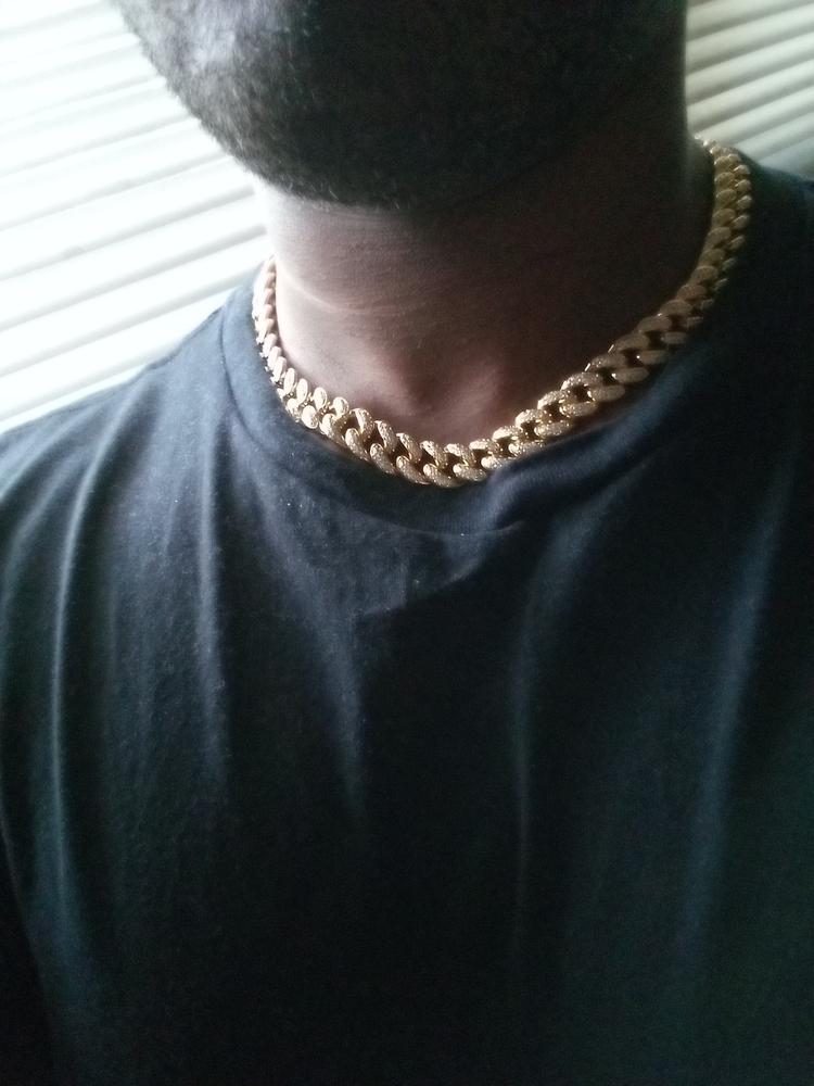 New Flip buckle Iced Cuban Link Chain Gold-Plated - Customer Photo From Andre D.