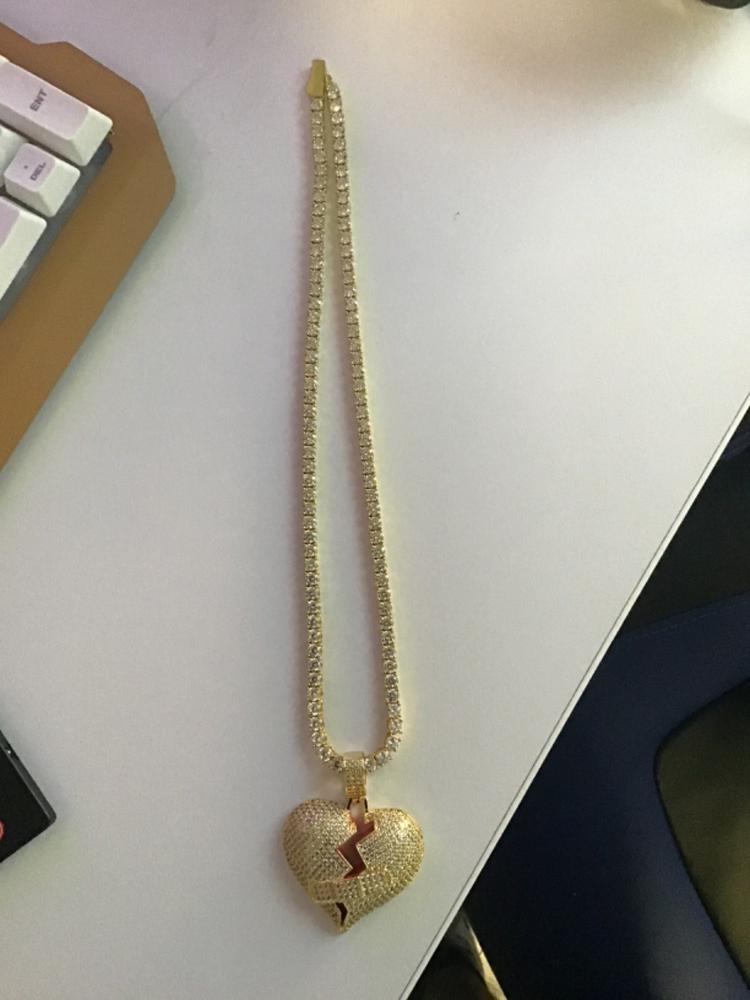 18K Gold-Plated Bandage Heartbreak Necklace - Customer Photo From devon e.