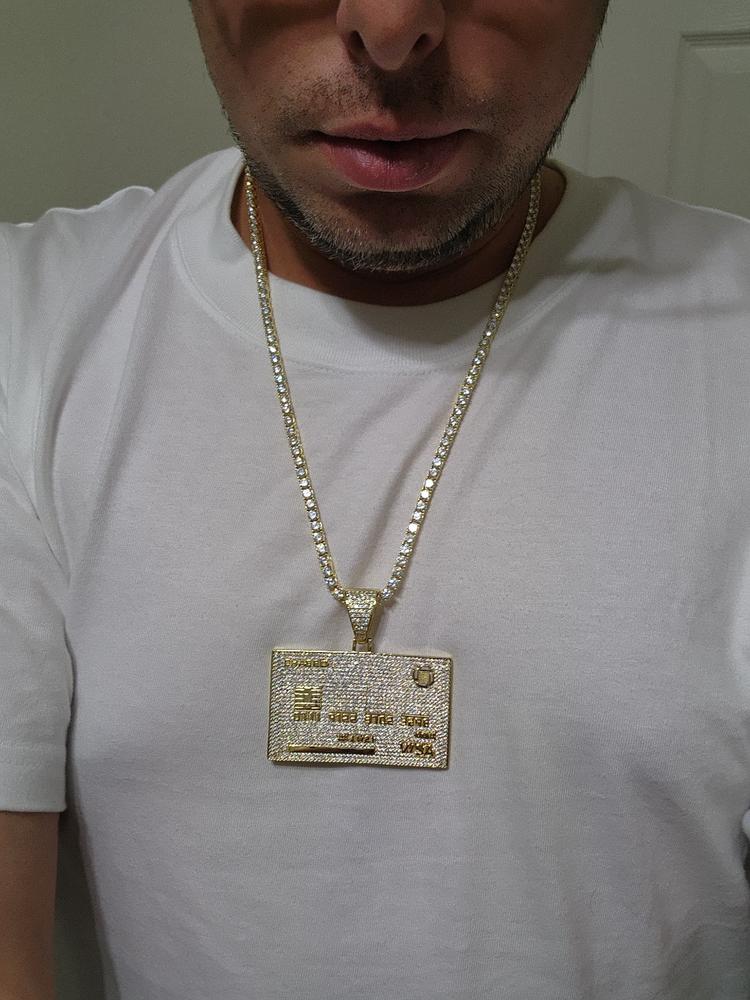 18K Gold-Plated Credit Card Bank card Iced Pendant - Customer Photo From Christopher R.
