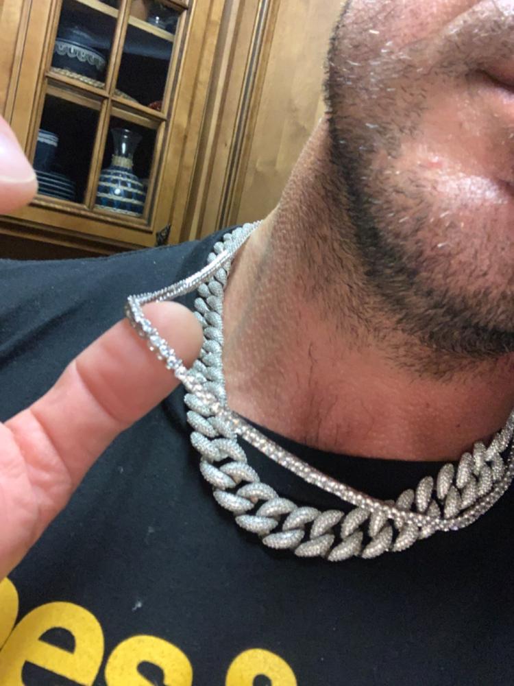 3mm 18K Gold-Plated Iced BlingBling Tennis Chain - Customer Photo From Gabriel S.