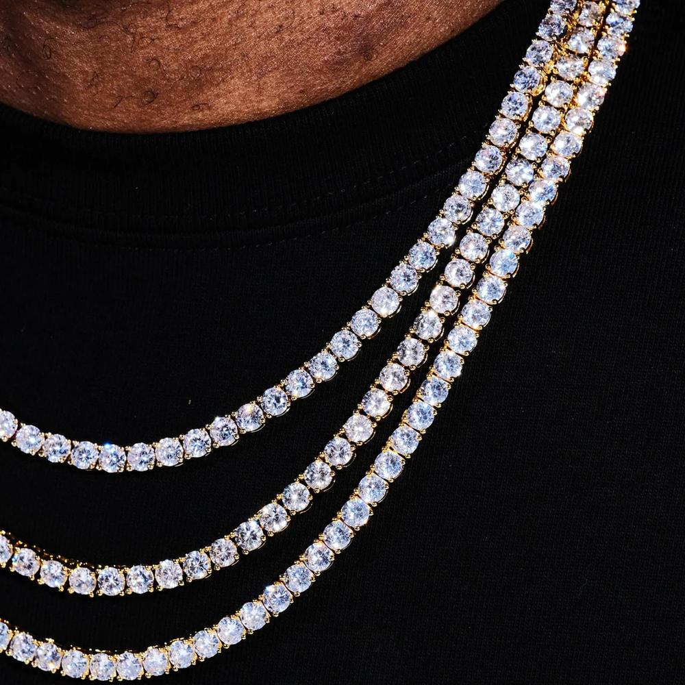 5mm 18K Gold-Plated Iced BlingBling Tennis Chain - Customer Photo From Nadil D.
