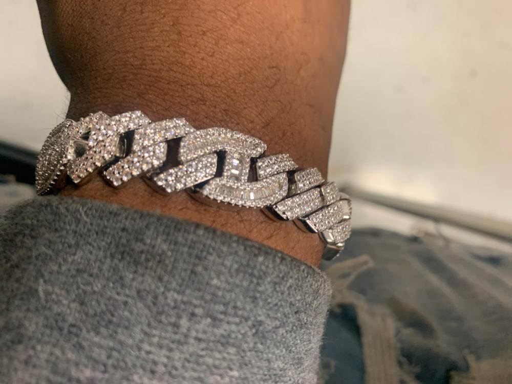 18K Gold-Plated Polygon Cuban Link Bracelet - Customer Photo From Eli J.