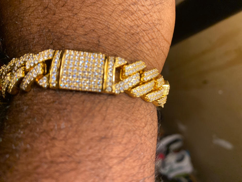 18K Gold-Plated Polygon Cuban Link Bracelet - Customer Photo From Richard D.