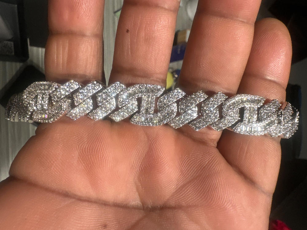 18K Gold-Plated Polygon Cuban Link Bracelet - Customer Photo From Christopher F.