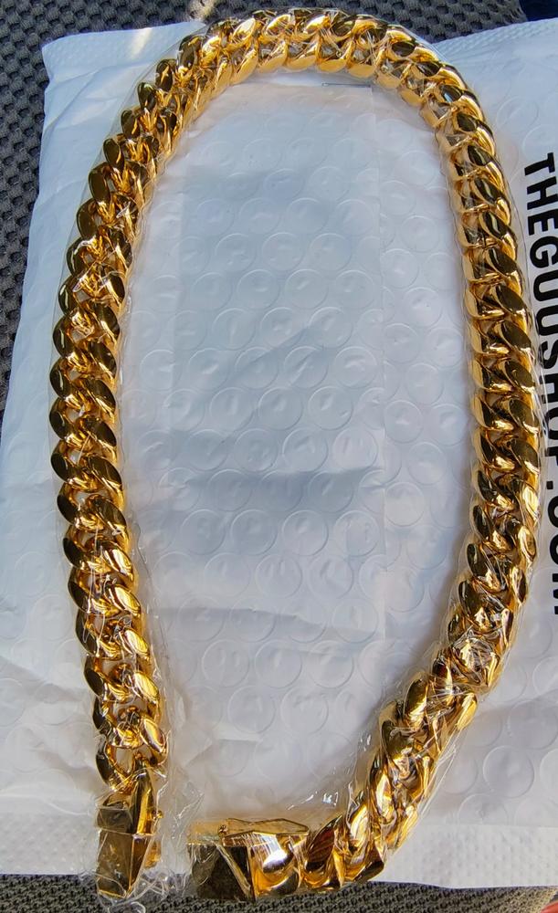 14mm 18K Gold-Plated Classic Miami Cuban Link - Customer Photo From Robert F.