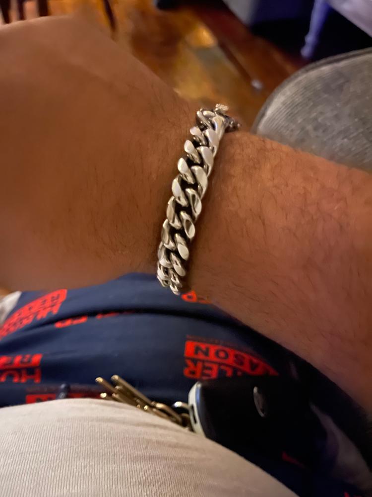 12mm 18K Gold-Plated Classic Miami Cuban Link Bracelet - Customer Photo From Antione