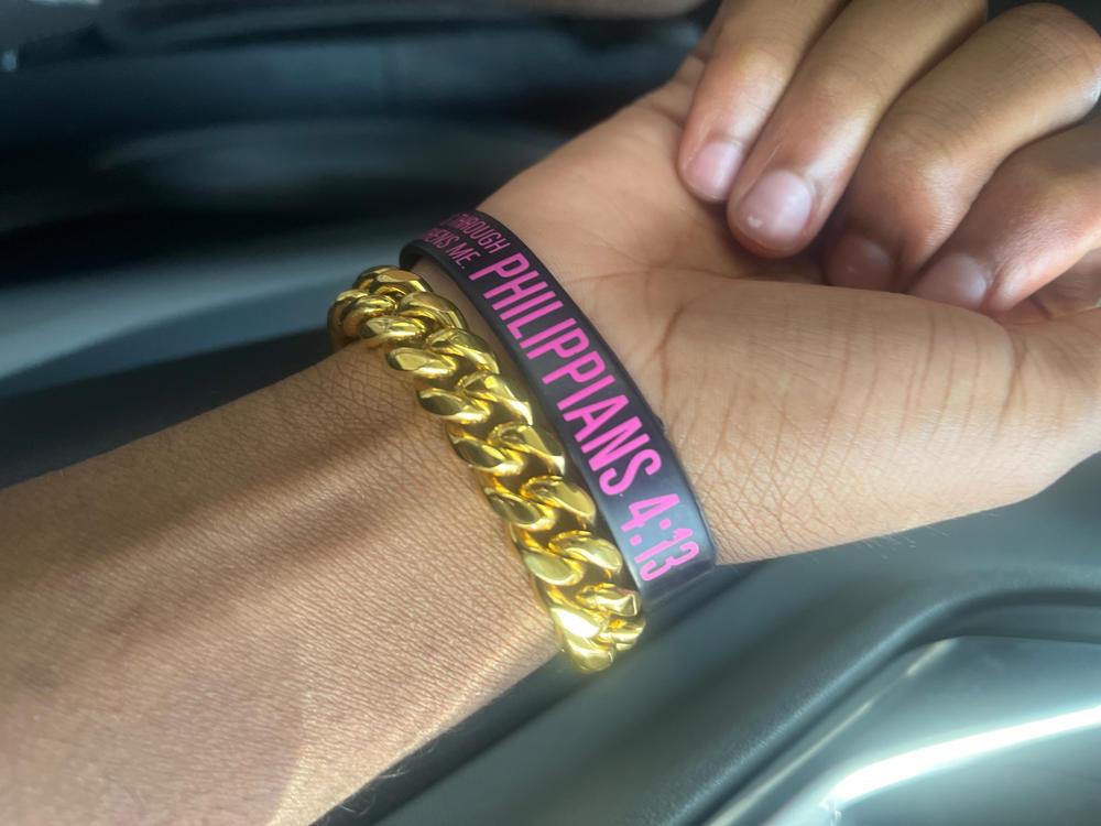 12mm 18K Gold-Plated Classic Miami Cuban Link Bracelet - Customer Photo From Michael G.