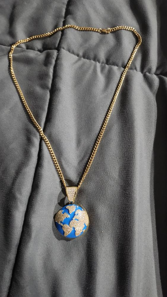 2020 18K Gold-Plated Earth Pendant - Customer Photo From Michael M.