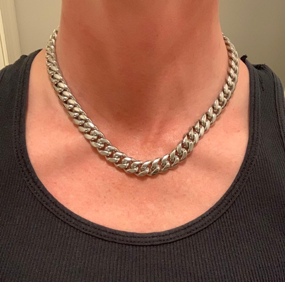 12mm 18K WhiteGold-Plated Classic Miami Cuban Link - Customer Photo From JT