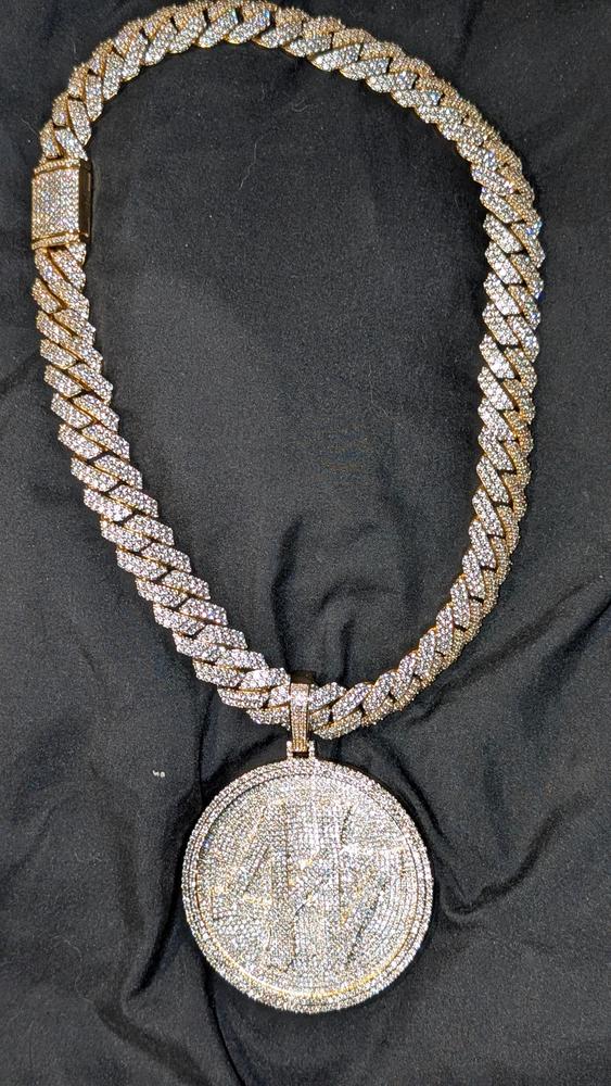 Iced Gold-Plated 3D Big 44 Disc BlingBling Necklace - Customer Photo From Dontae M.