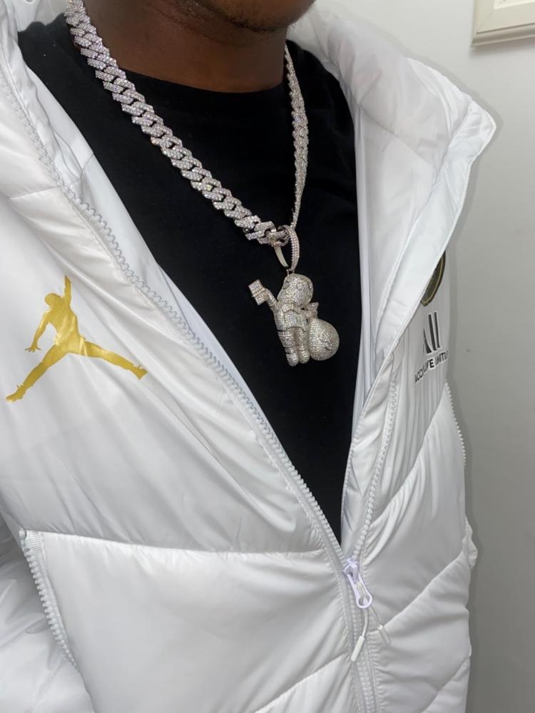 Money Bag Boy With Prong Cuban Chain - Customer Photo From Panache Rusike 