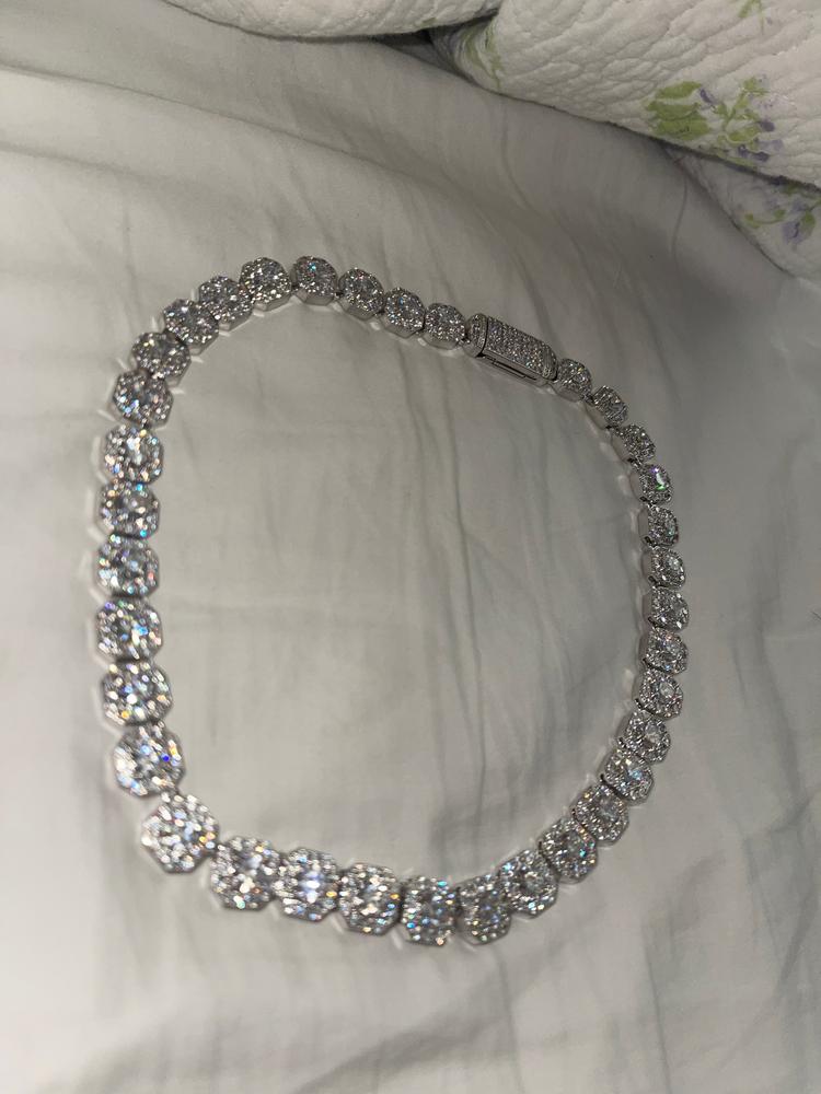 Clustered Tennis Necklace | Diamond Tennis Chain - 6 ICE