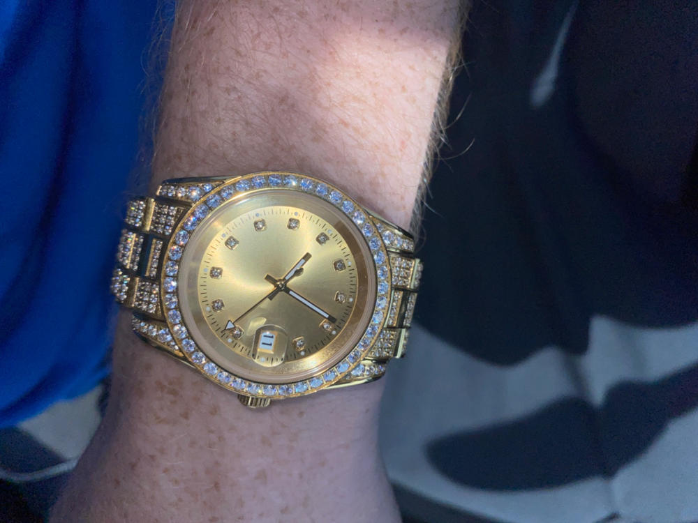 GUU Iced Watch Gold Dial in Gold - Customer Photo From Zachery M.