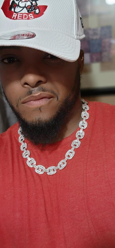 15mm Baguette Mariner Chain White Gold - Customer Photo From Dauris M.